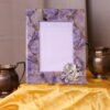 Amethyst Gemstone Frame with Lotus Flower Accent