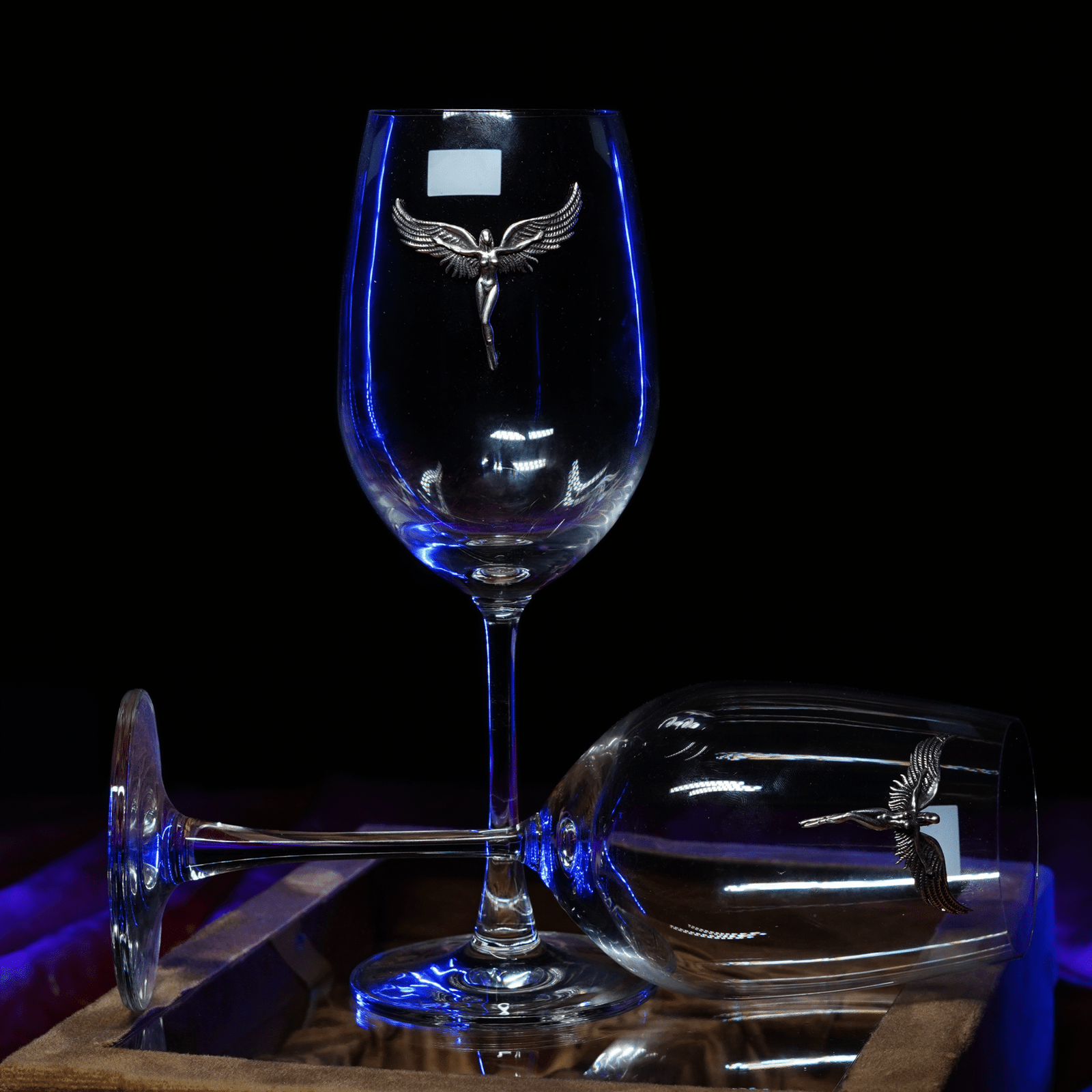Pure Silver Angel Wine Glass Set